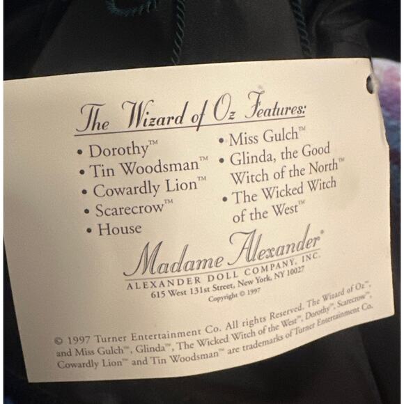 NEW 1999 Collectible Madame Alexander Wicked Witch West Wizard Oz Doll Elphaba - Picture 10 of 11